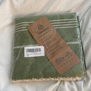 Green Striped Beach Blanket